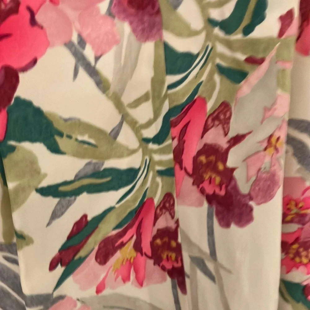 Elizabeth and James Silk Floral Necktie Blouse Sz M - Picture 7 of 10
